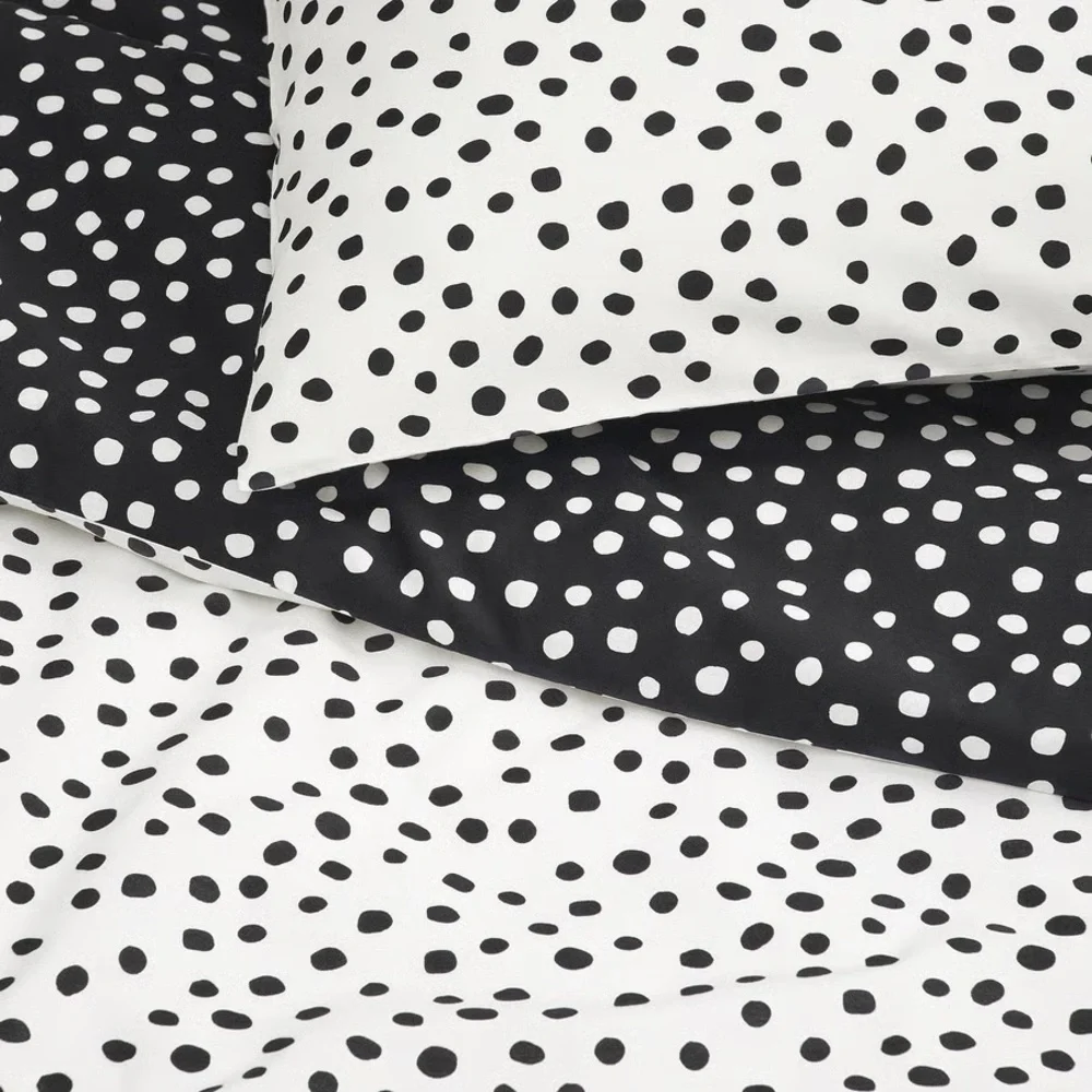 Polka Dot Black and White Duvet Cover Set